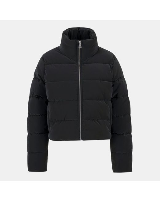 Barbour Black Hudson Faux Velvet Long Sleeve Short Puffer Jacket