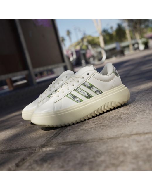 Adidas Natural Grand Court Platform Shoes