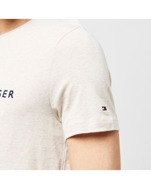 Tommy Hilfiger White Logo Crew Neck T Shirt for men