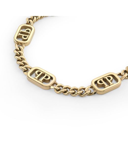 Philipp Plein Metallic Plein Lettering Chain Bracelet for men