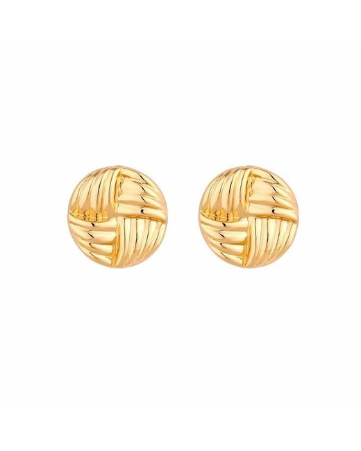 Jon Richard Metallic Plated Ridged Statement Stud Earrings