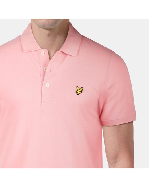 Lyle & Scott Pink Basic Short Sleeve Polo Shirt for men