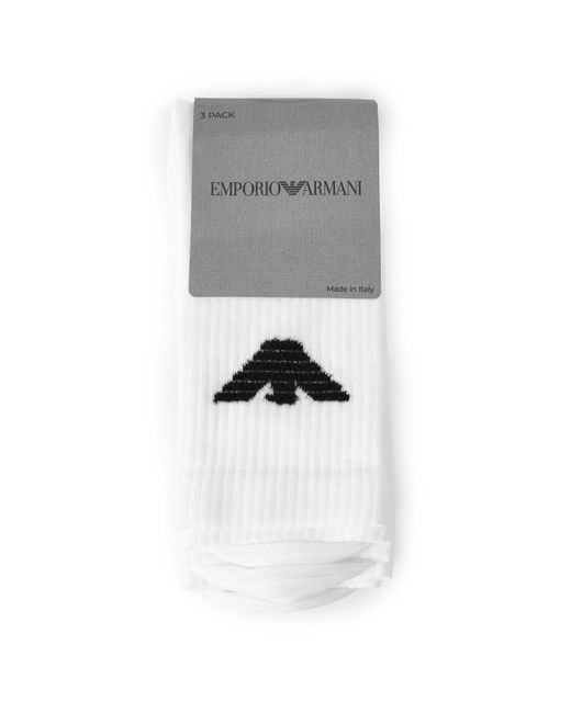 Emporio Armani White Emporio 3Pk Egle Sck Sn64 for men