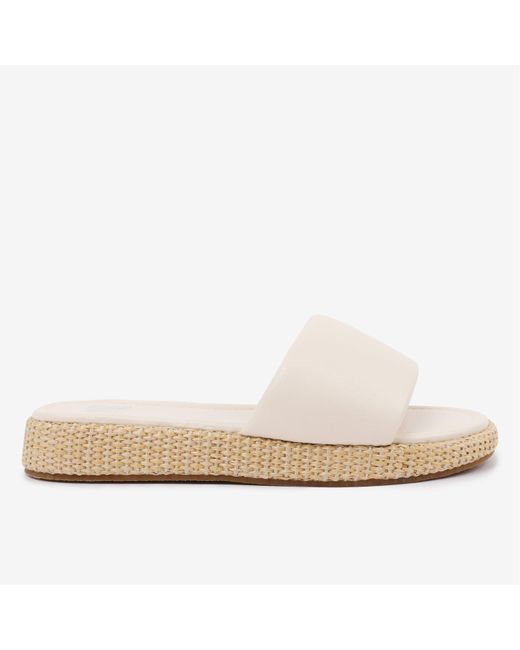 Where's That From White Pu Julia Wide-Fit Flatform Sliders Sandal