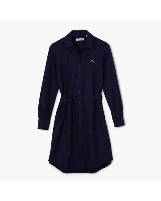 Lacoste Blue Adjustable Cotton Piqué Polo Dress