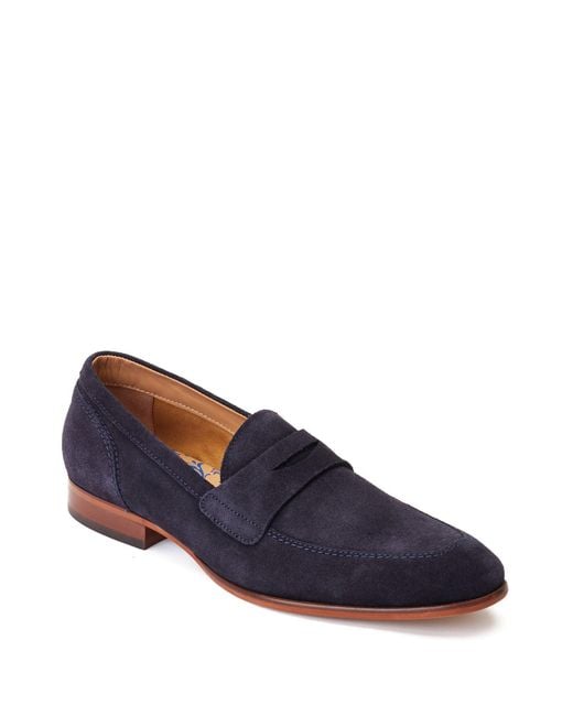 Base London Blue Bruno Penny Loafer for men