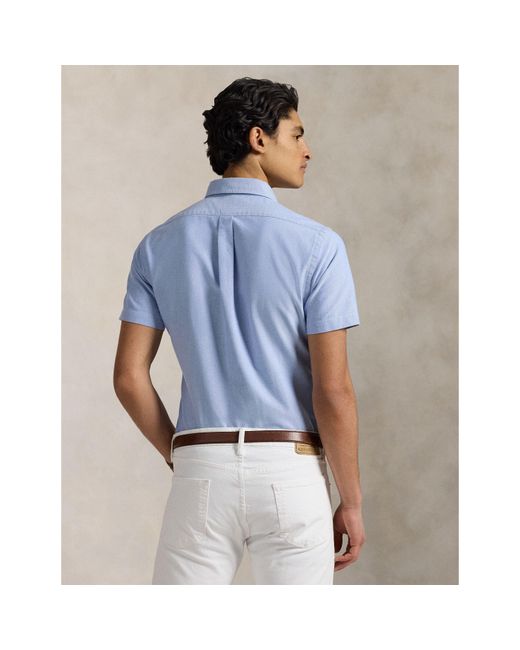 Polo Ralph Lauren Blue Custom Fit Oxford Shirt for men