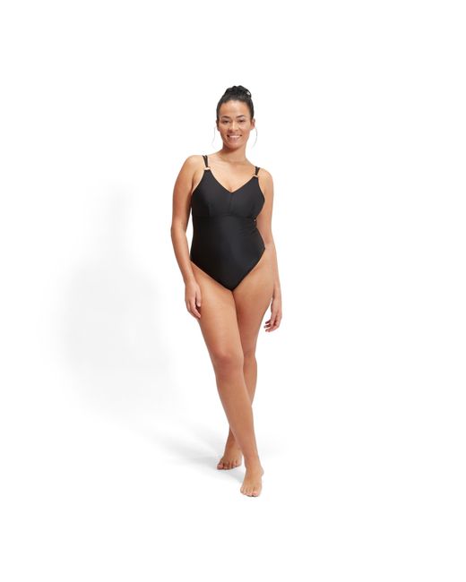 Speedo Black Shaping Strappy 1 Piece