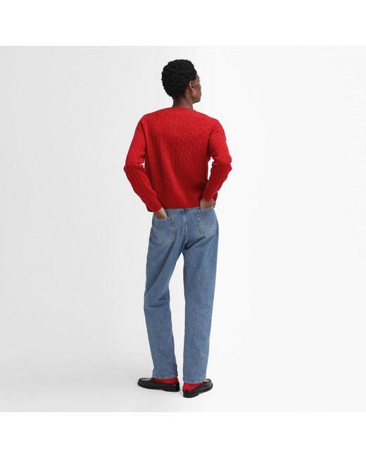 Barbour Red The Edit By Alexa Gail Cardigan