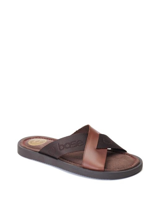 Base London Brown Webb Slider for men