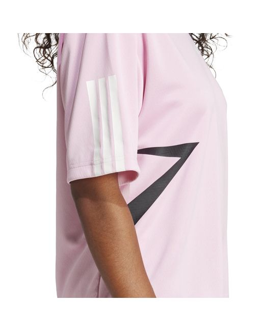 Adidas Pink Tiro Cut 3-Stripes Colorblock Boyfriend T-Shirt