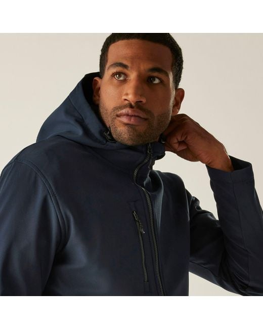 Regatta Blue Navigate 2 Layer Hooded Softshell Jacket for men