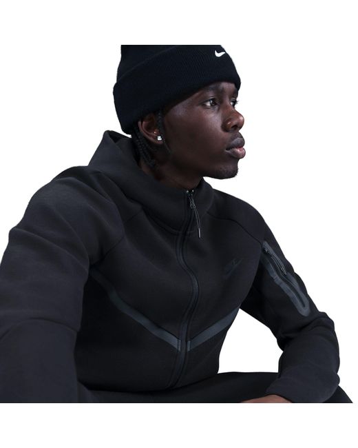 Nike Black Sportswear Tech Fleece Windrunner Full-zip Hoodie Cotton/polyester 50% Sustainable Blends for men