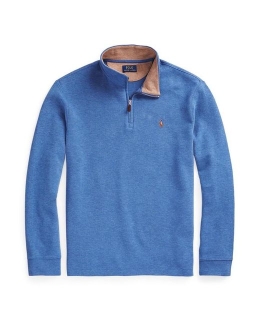 Polo Ralph Lauren Red Estate Fleece Quarter Zip Sweater for men