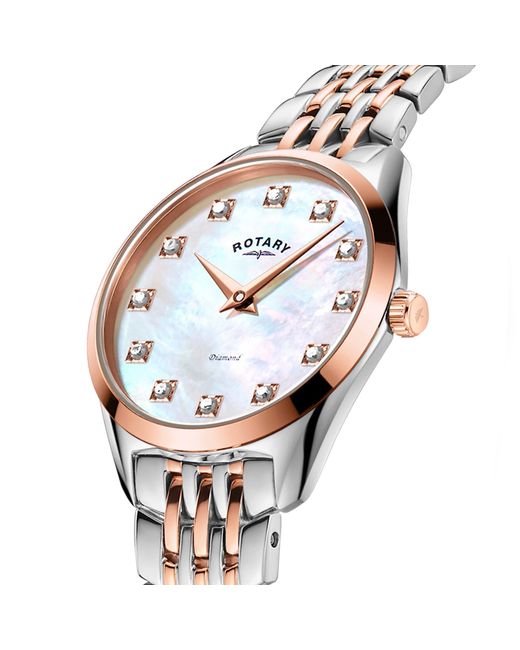 Rotary Metallic Ladies Ultra Slim Mop Ss Bracelet Watch