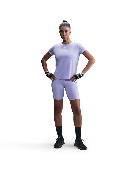 Nike Purple Dri-Fit One Standard Fit Short-Sleeve Top
