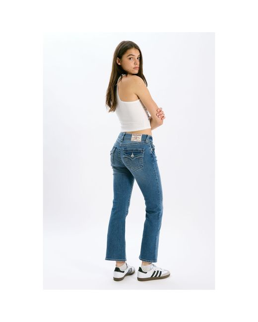 True Religion Blue K Flare Flap Flared Trousers