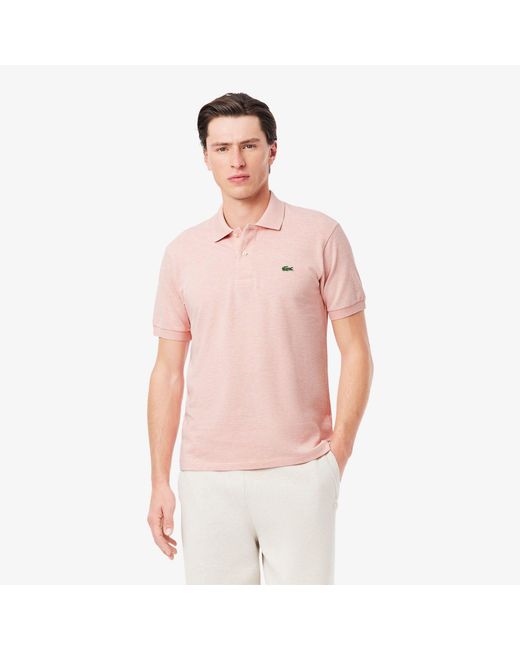 Lacoste Pink Classic Fit L.12.12 Marl Polo Shirt for men