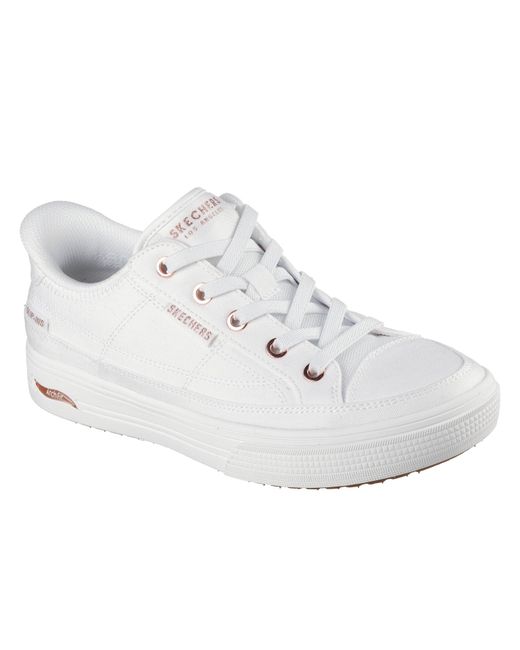 Skechers White Slip On Trainers