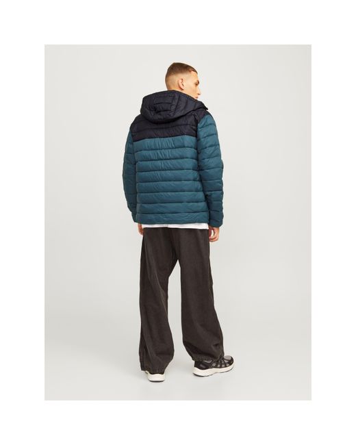 Jack & Jones Blue Quilted Puffer Jacket for men