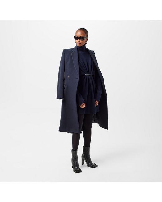 Balenciaga Blue Bal Godet Tailored Fit Overcoat