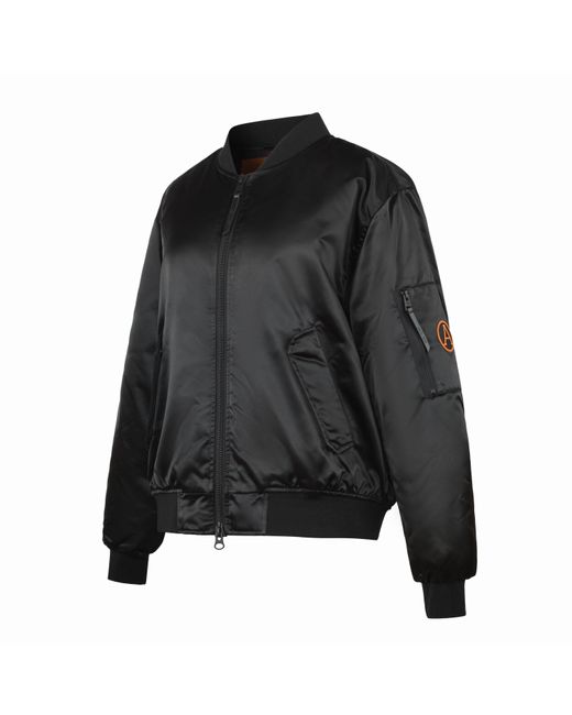 ARCTIC ARMY Black Midweight Arctic Long Sleeve Stand Collar Reflective Bomber Jacket