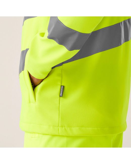 Regatta Green Hi-Vis Pro Contract Ablaze 2 Layer Softshell for men