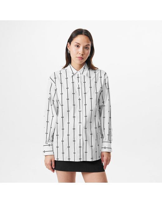 HUGO White Eskil Long Sleeve Patterned Shirt