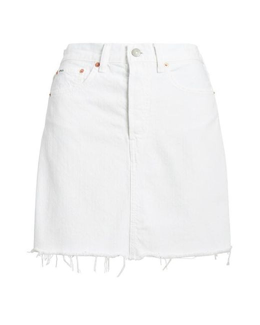 Polo Ralph Lauren White Mini Denim Skirt