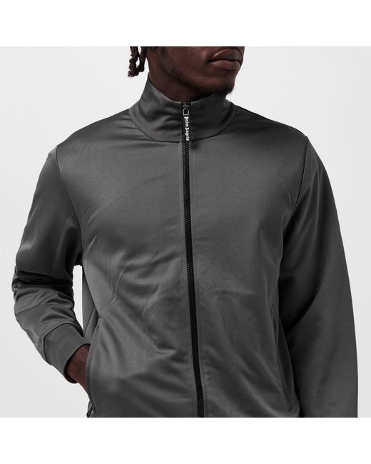 Palm Angels Gray Curve Zip Tracksuit Top for men
