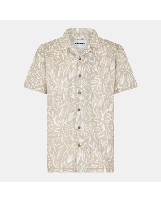 Threadbare Natural Dalo Short-Sleeve Patterned Shirt for men