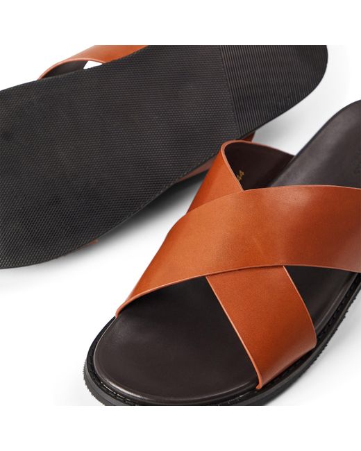 Dune Brown Flat Sandals for men