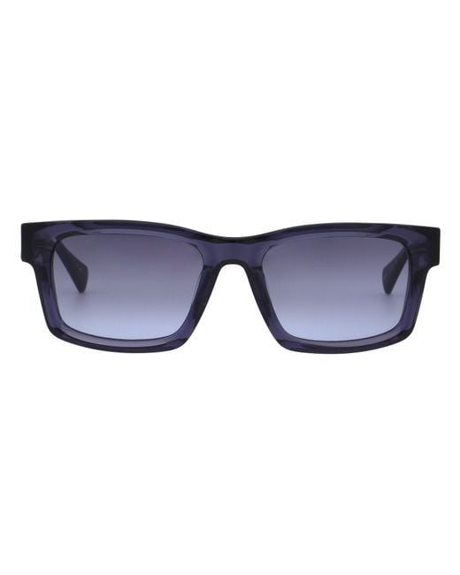AllSaints Blue Structured Rectangle Sunglasses for men