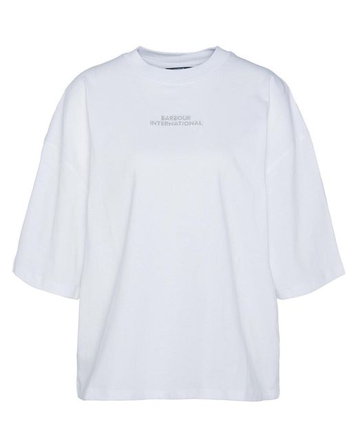 Barbour White Franchesca Logo T-Shirt