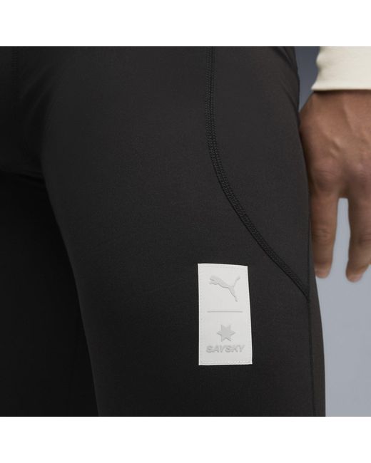PUMA Black X Saysky Fleece Performance Running Tights for men