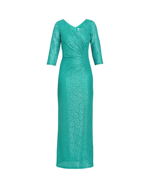 Gina Bacconi Green Fearne Lace Wrap Maxi Dress