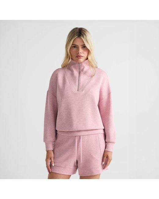 Varley Pink Hawley Half Zip Sweatshirt