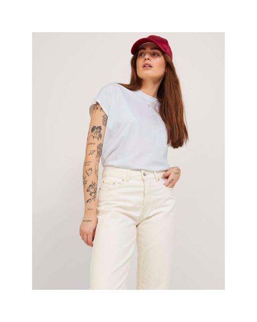 JJXX White Jack Astrid Boxy Sleeveless T-Shirt Ladies
