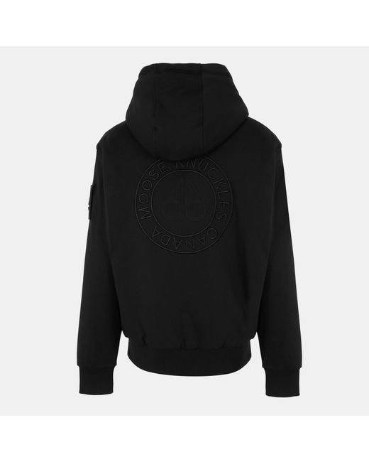 Moose Knuckles Black Tilden Bunny Insulated Bomber Jacket for men