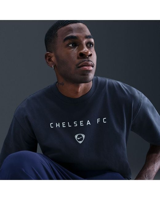 Nike Blue Chelsea T90 Wordmark T-Shirt for men