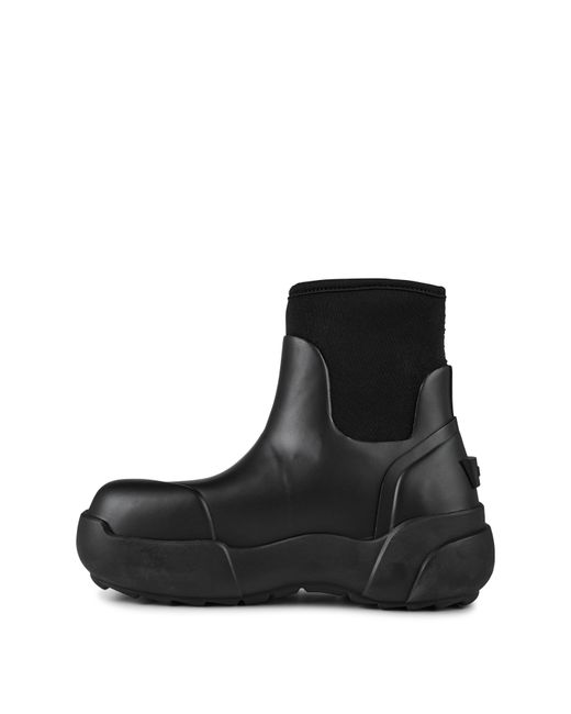Ambush Black Rubber Flat Ankle Boots for men