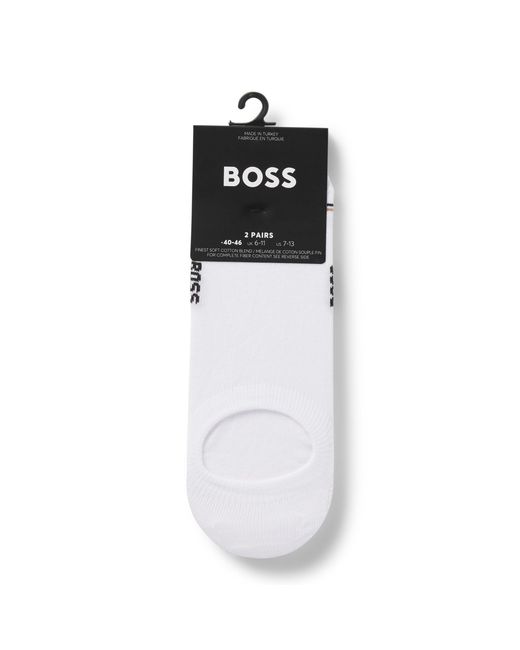 Boss White 2-Pack Low Socks for men