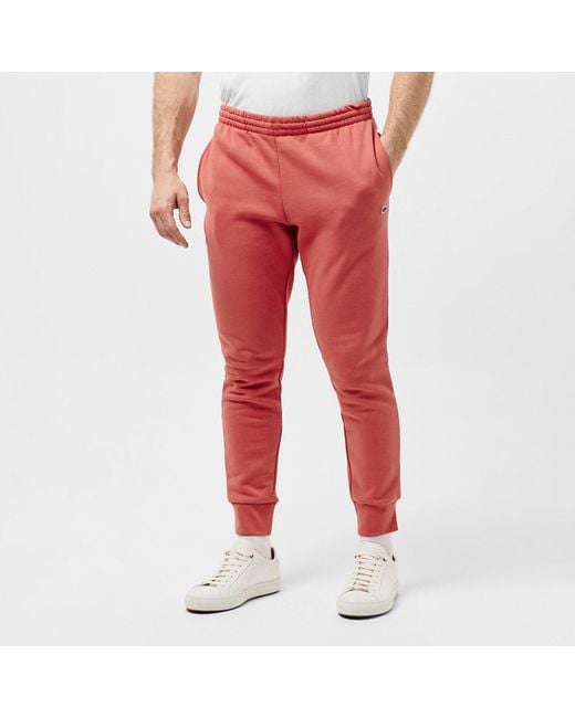 Lacoste Red Fleece Tracksuit Bottoms for men