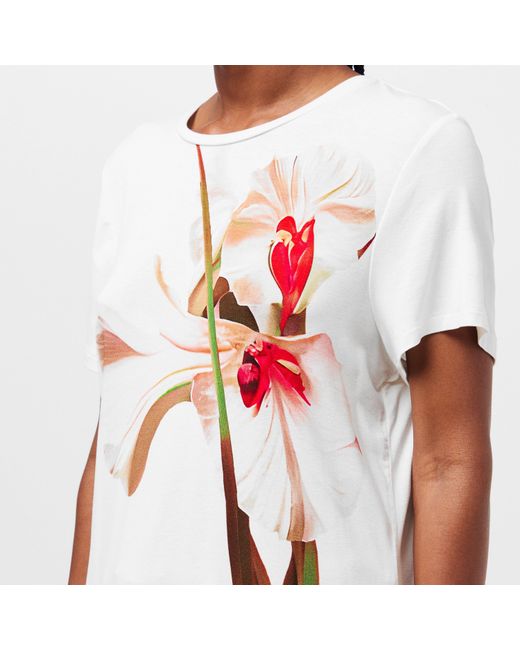 Ted Baker White Print Slim Fit T-Shirt