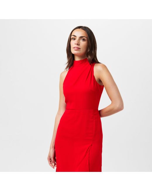 Ted Baker Red Neck Tie Midi Dress