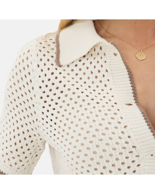 I Saw It First White Crochet Shirt