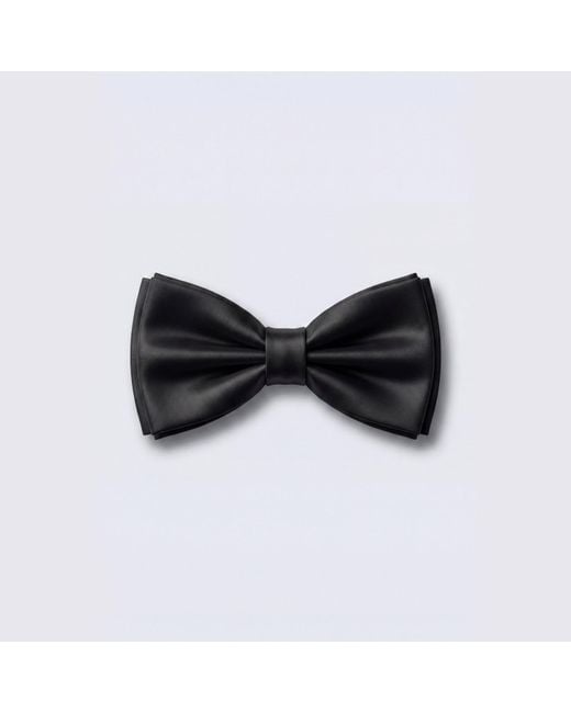 Twisted Tailor Black Ellroy Plain Bow Tie for men