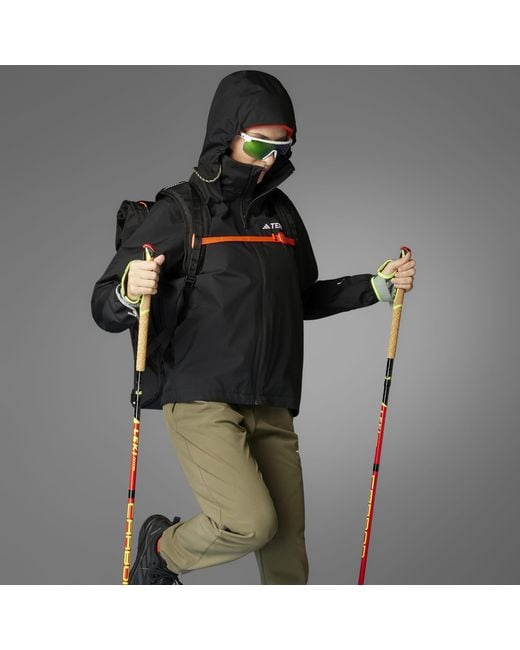 Adidas Blue Multi Essentials Hooded Long Sleeve Waterproof Jacket
