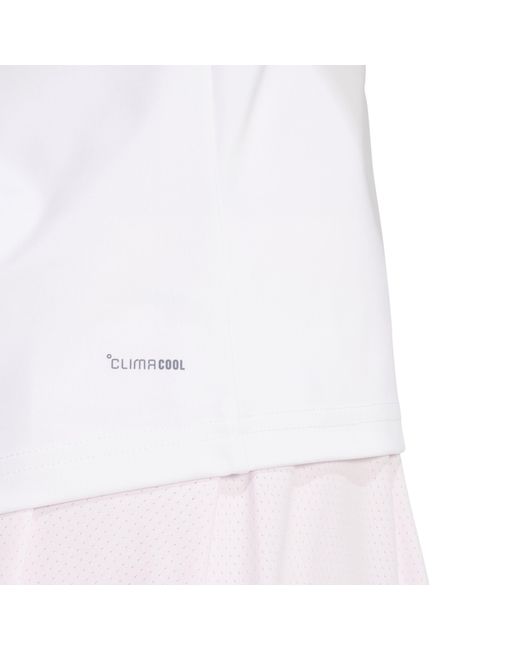 Adidas White Club 3-Stripes Tennis Climacool T-Shirt