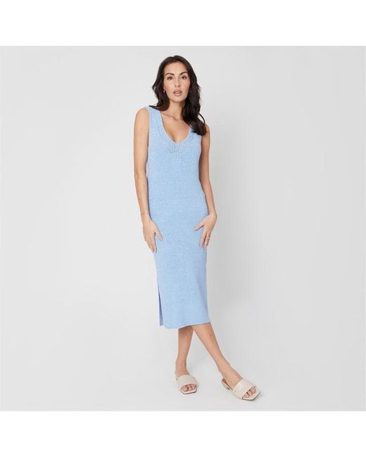 Be You Blue Knitted Midi Dress